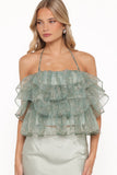 Taelya Flounce Top Mint Green Floral