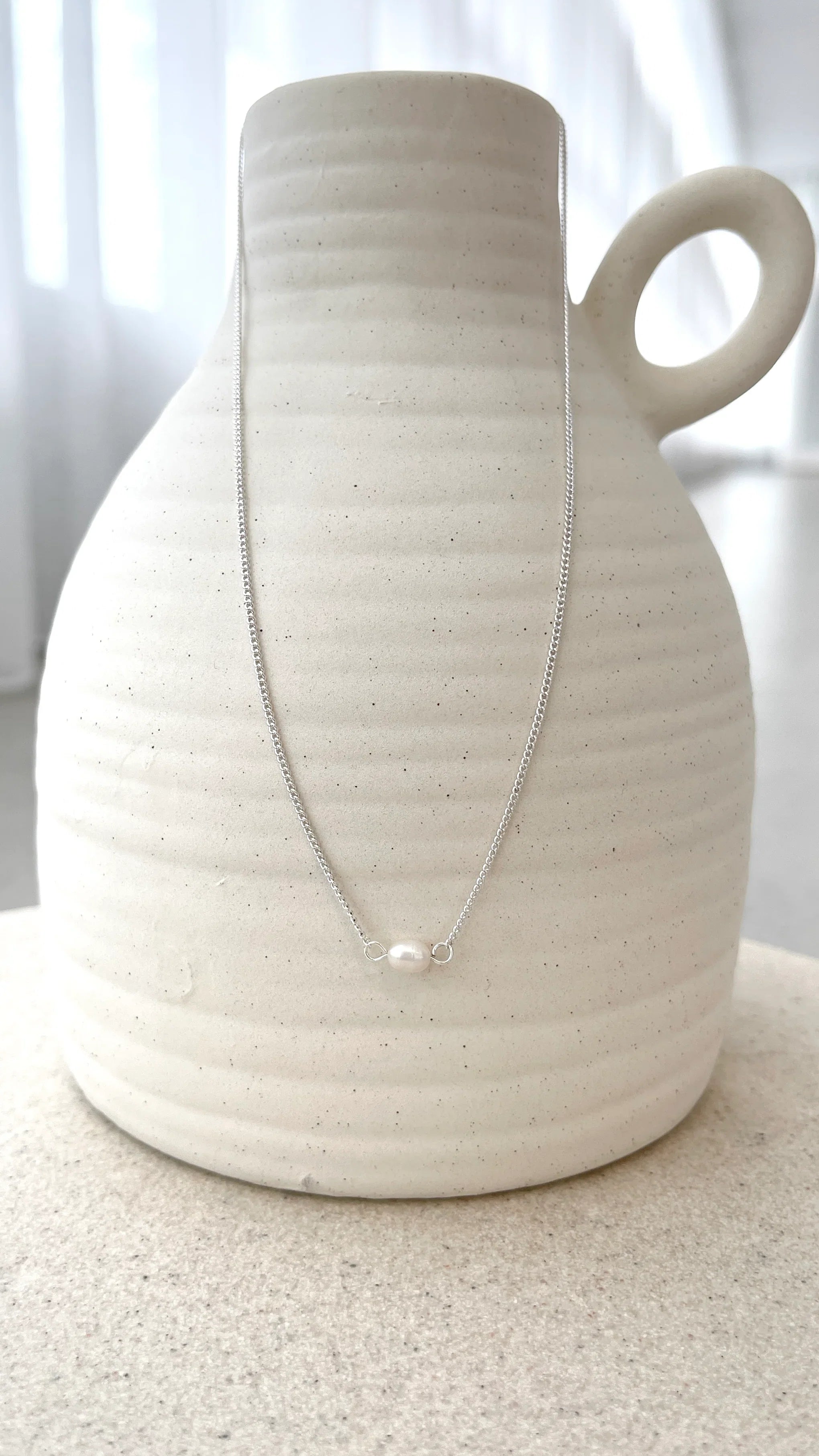 Kimmy Necklace Silver Pearl