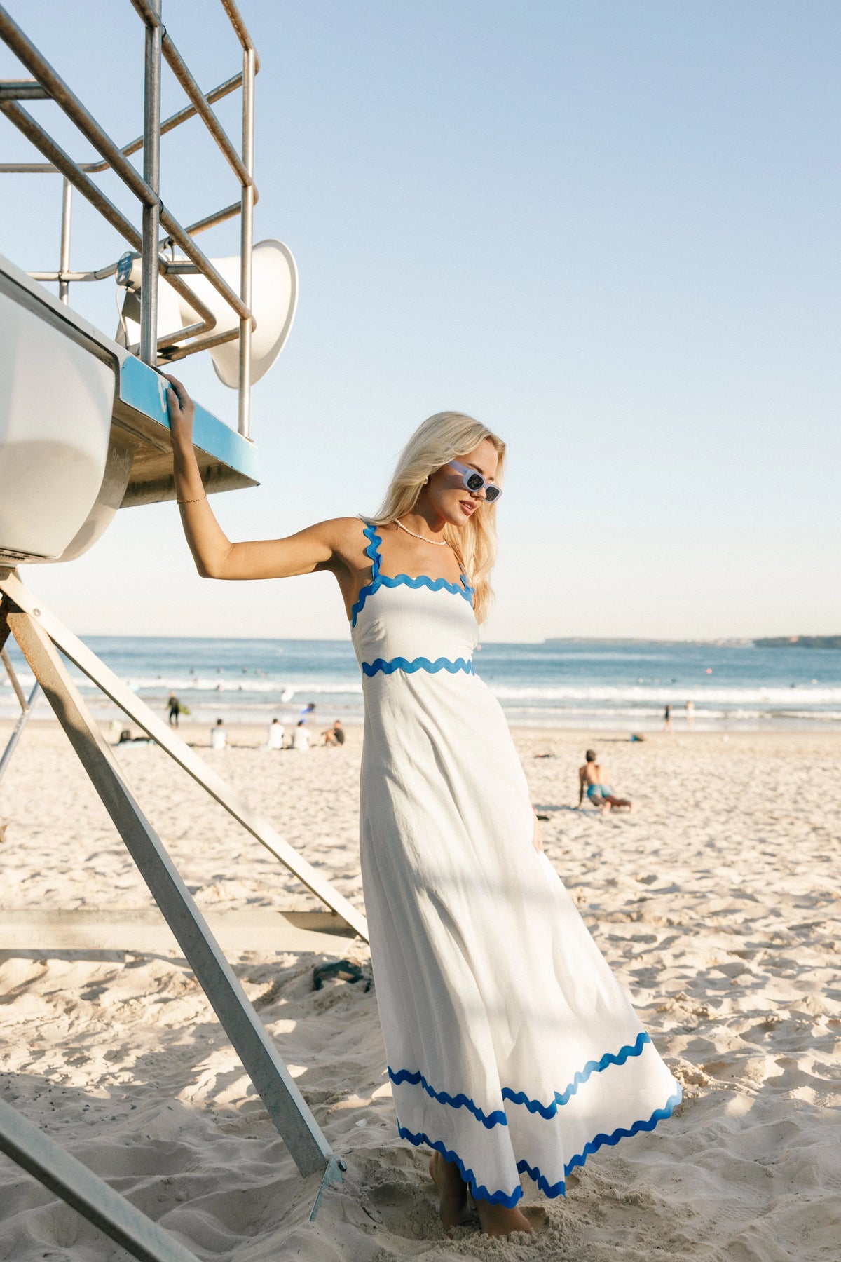 Nancy Maxi Dress Blue White