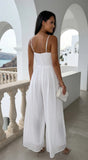 Orlaya Chiffon Wide Leg Jumpsuit Off White