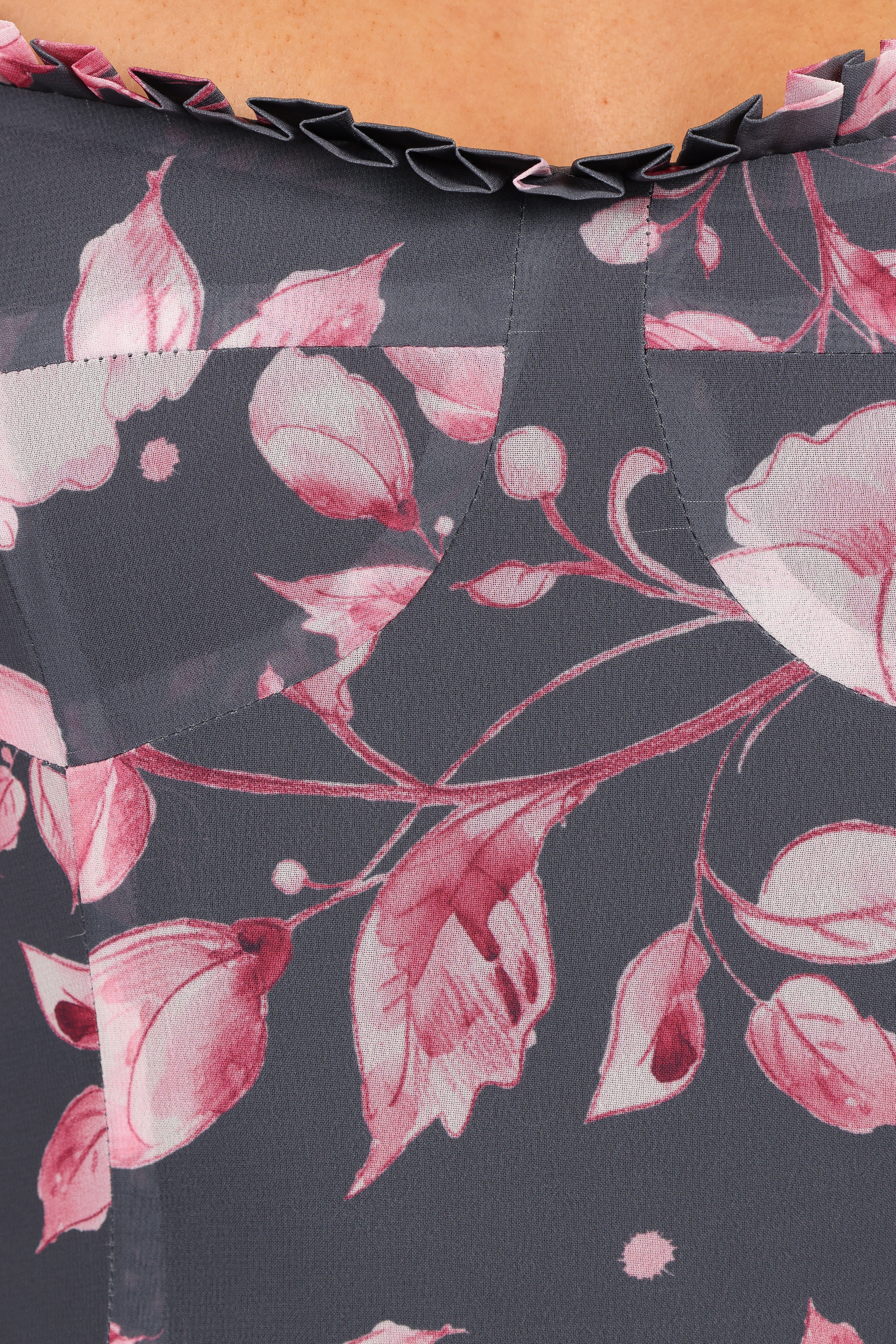 Ashton Midi Dress Steel Gray Floral