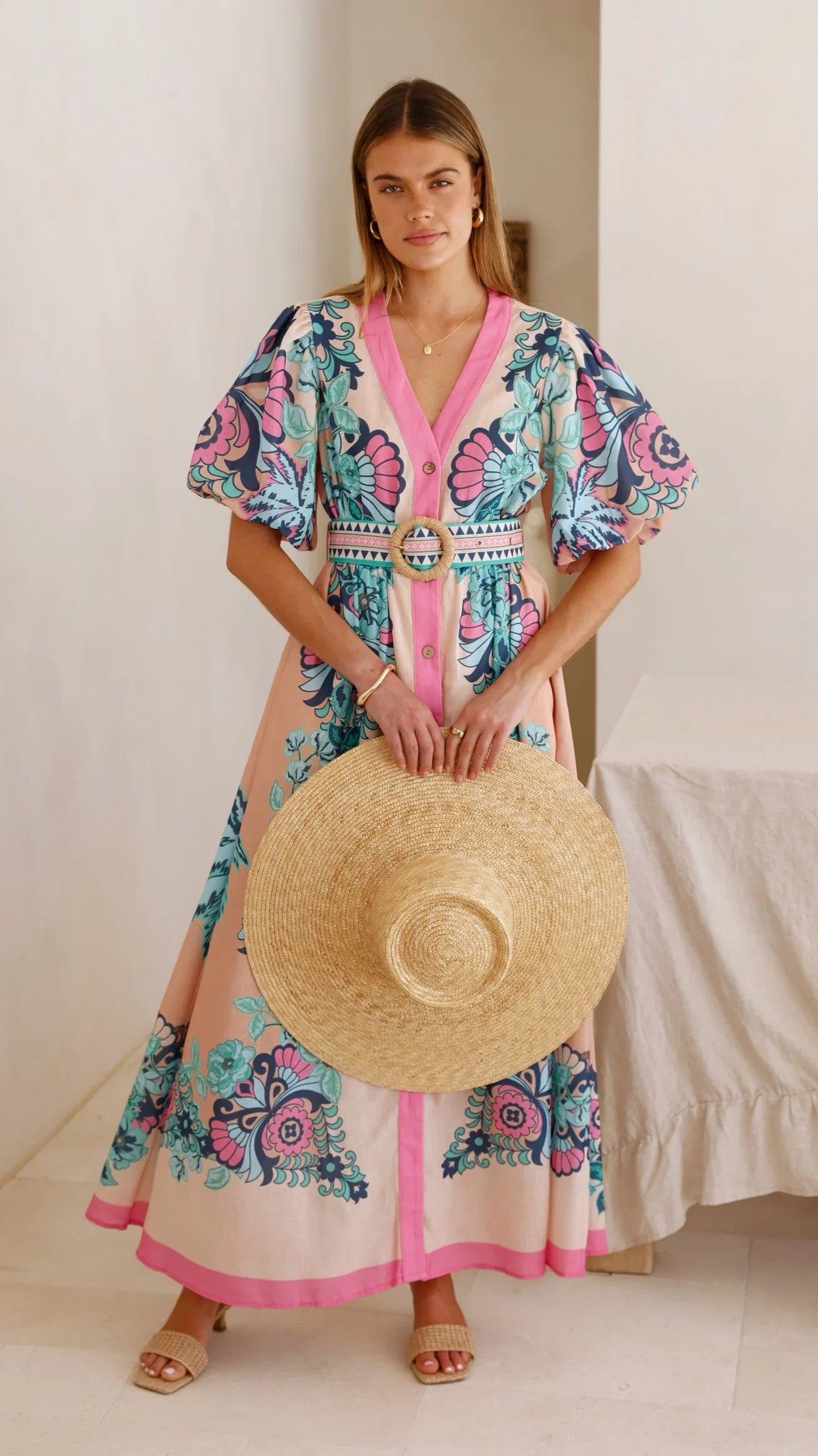 Dali Maxi Dress Island Bloom Pink