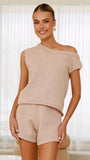 Robin Off Shoulder Top Taupe