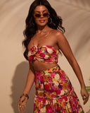 Margot Floral Halter Crop Top