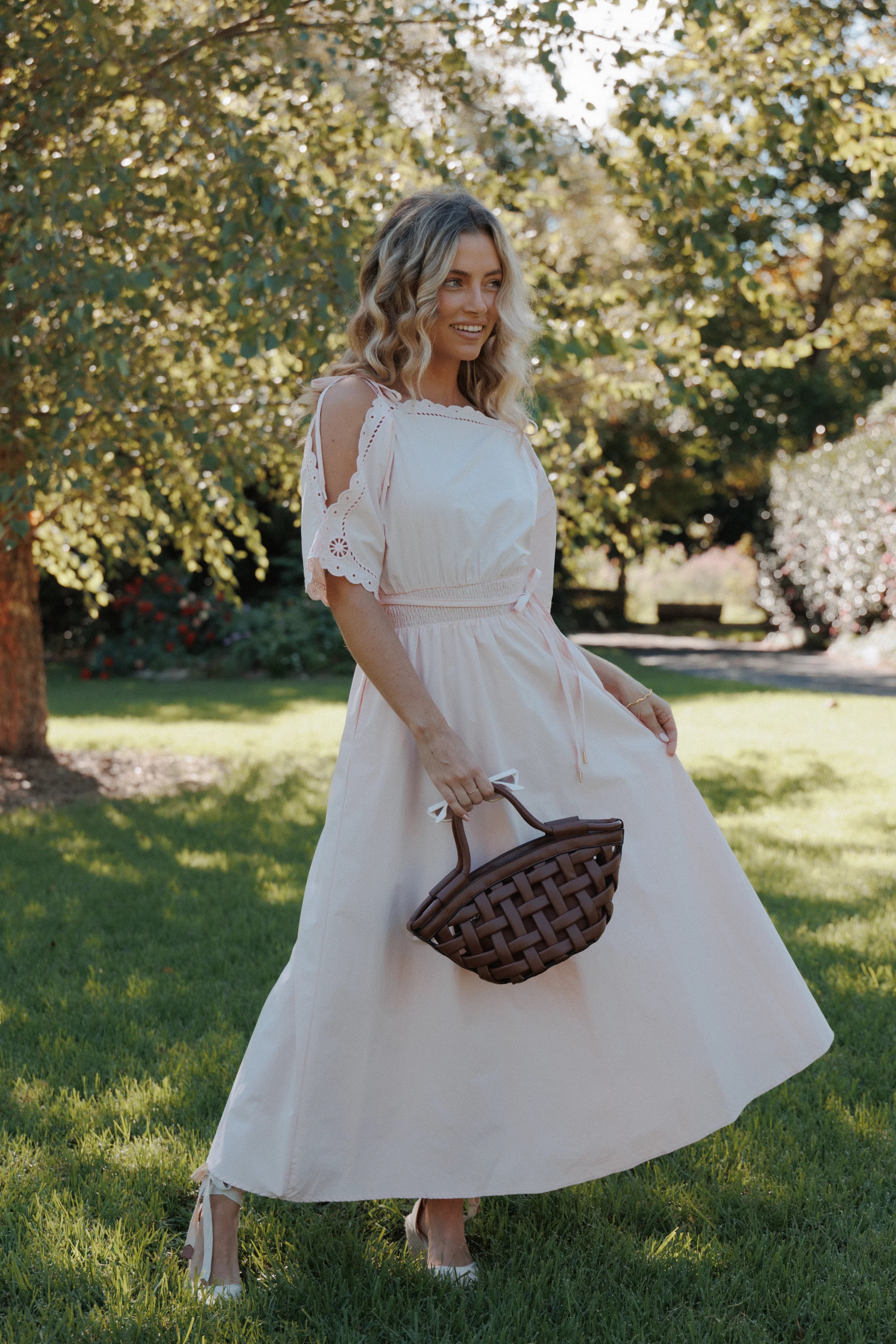 Nellie Midi Dress Petal Pink