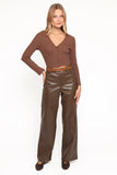 Emer Leather Pant Chocolate Brown