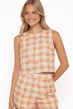 Michelle Short Set Yellow Floral Gingham