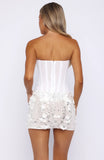 Sweetest Escape Embellished Mini Skirt White