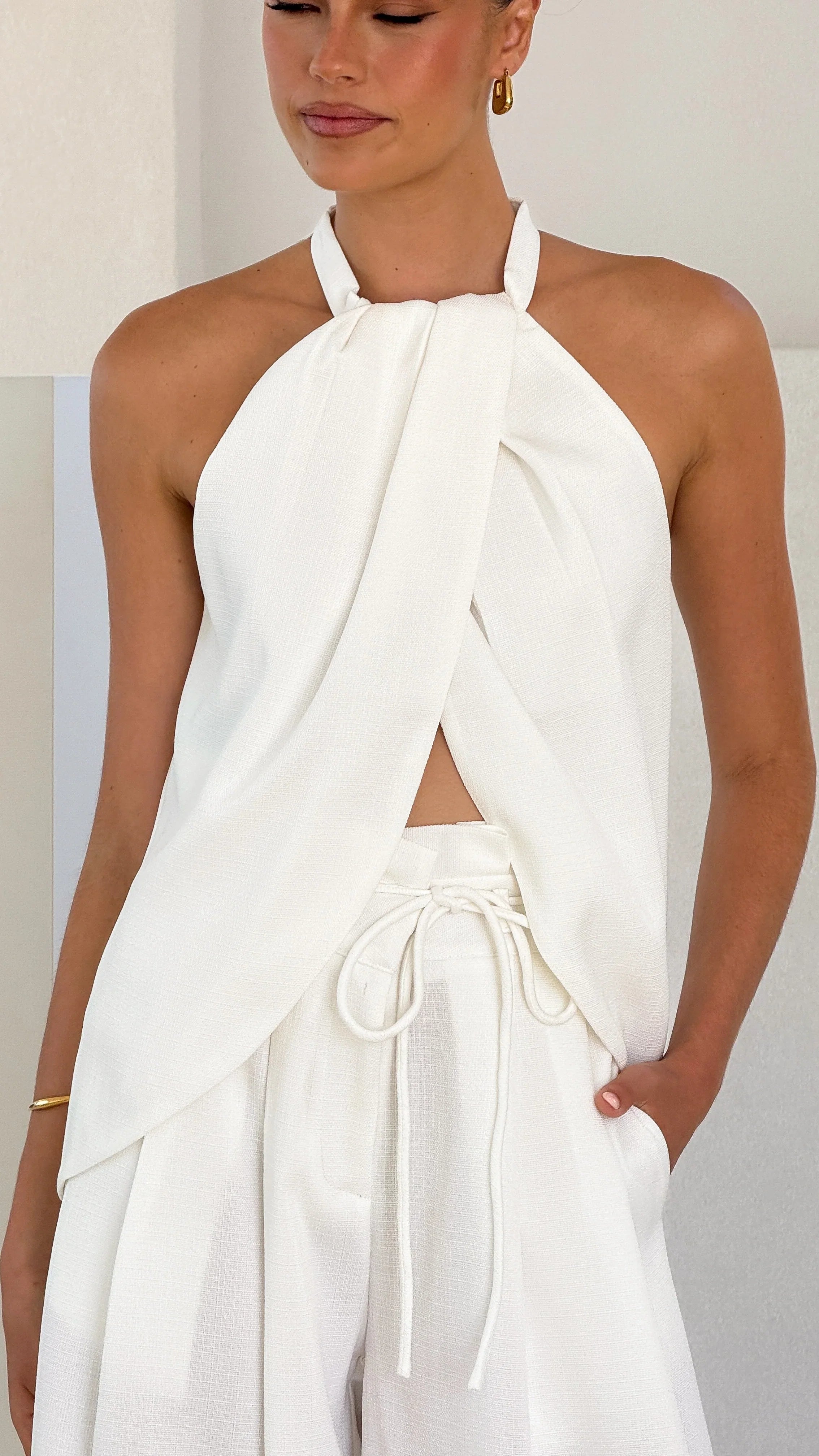 Melinda Halter Top White