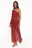 Hollie Mesh Skirt Set Red Polka Dot
