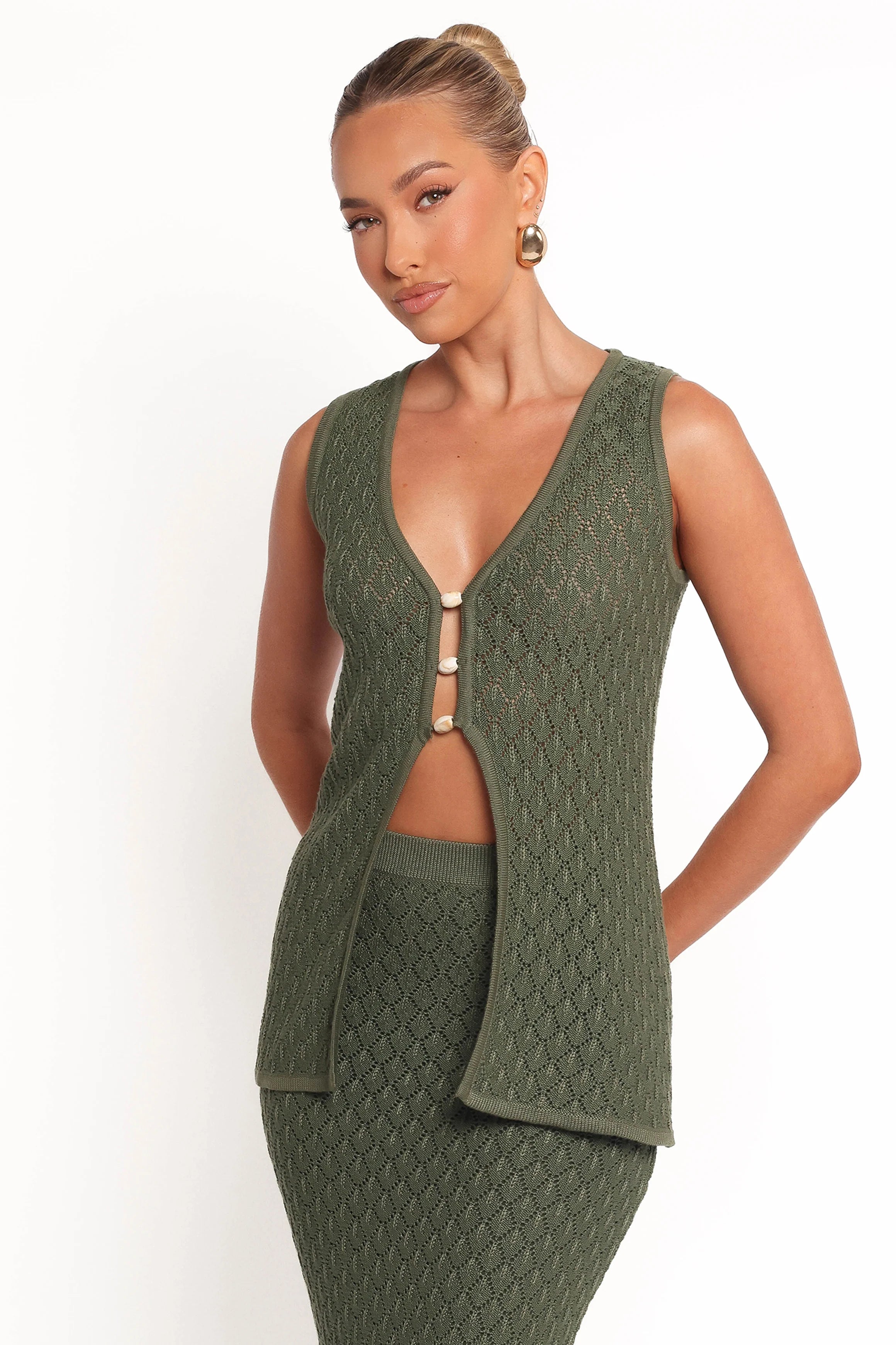 Asplie Knit Top Olive