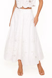 Kye Midi Skirt White Broderie