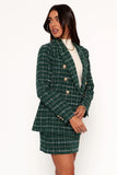 Jules Twill Plaid Blazer Green