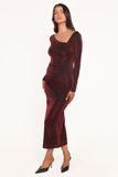 Charles Midi Dress Burgundy
