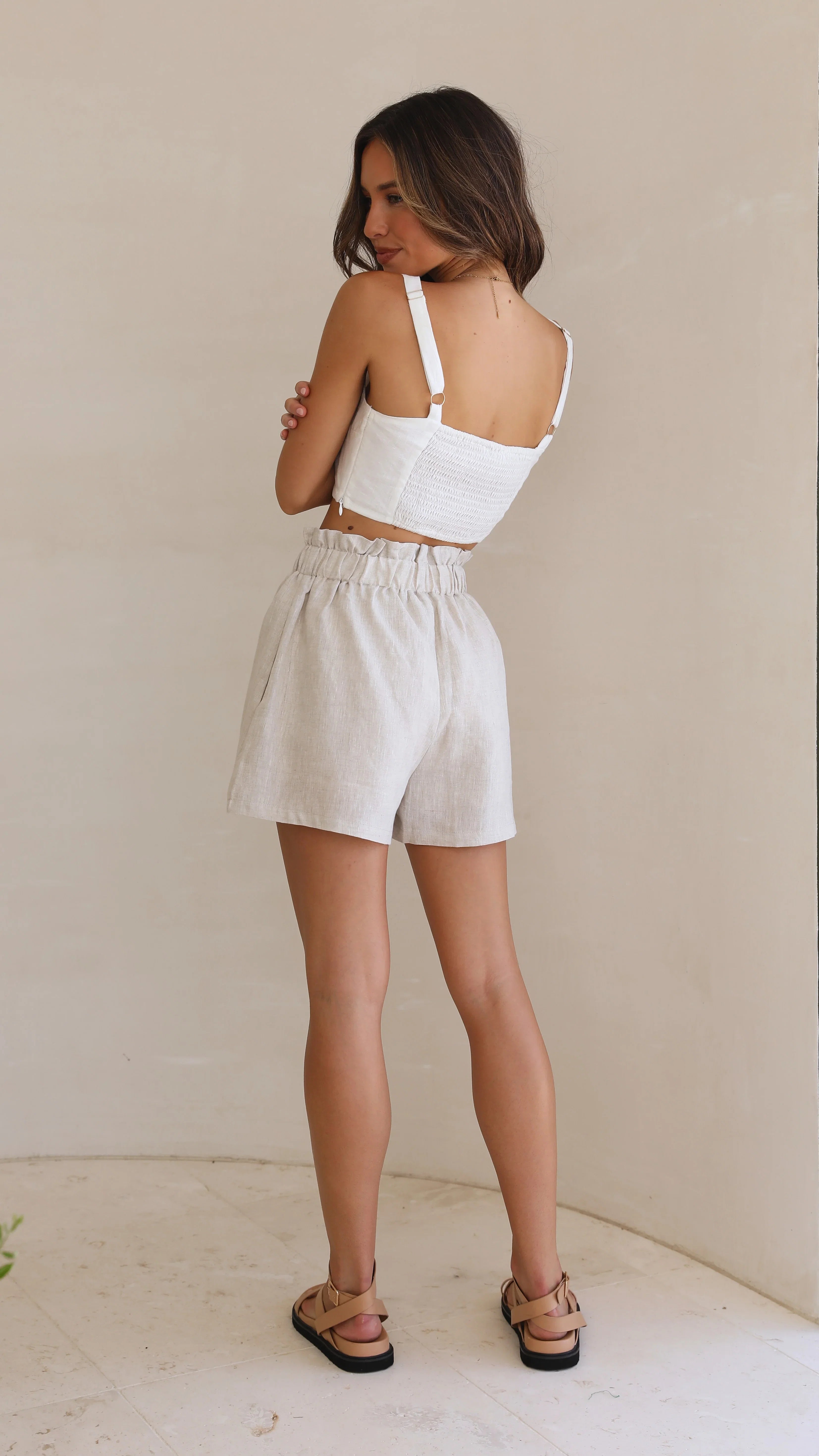 Leila Shorts Oatmeal