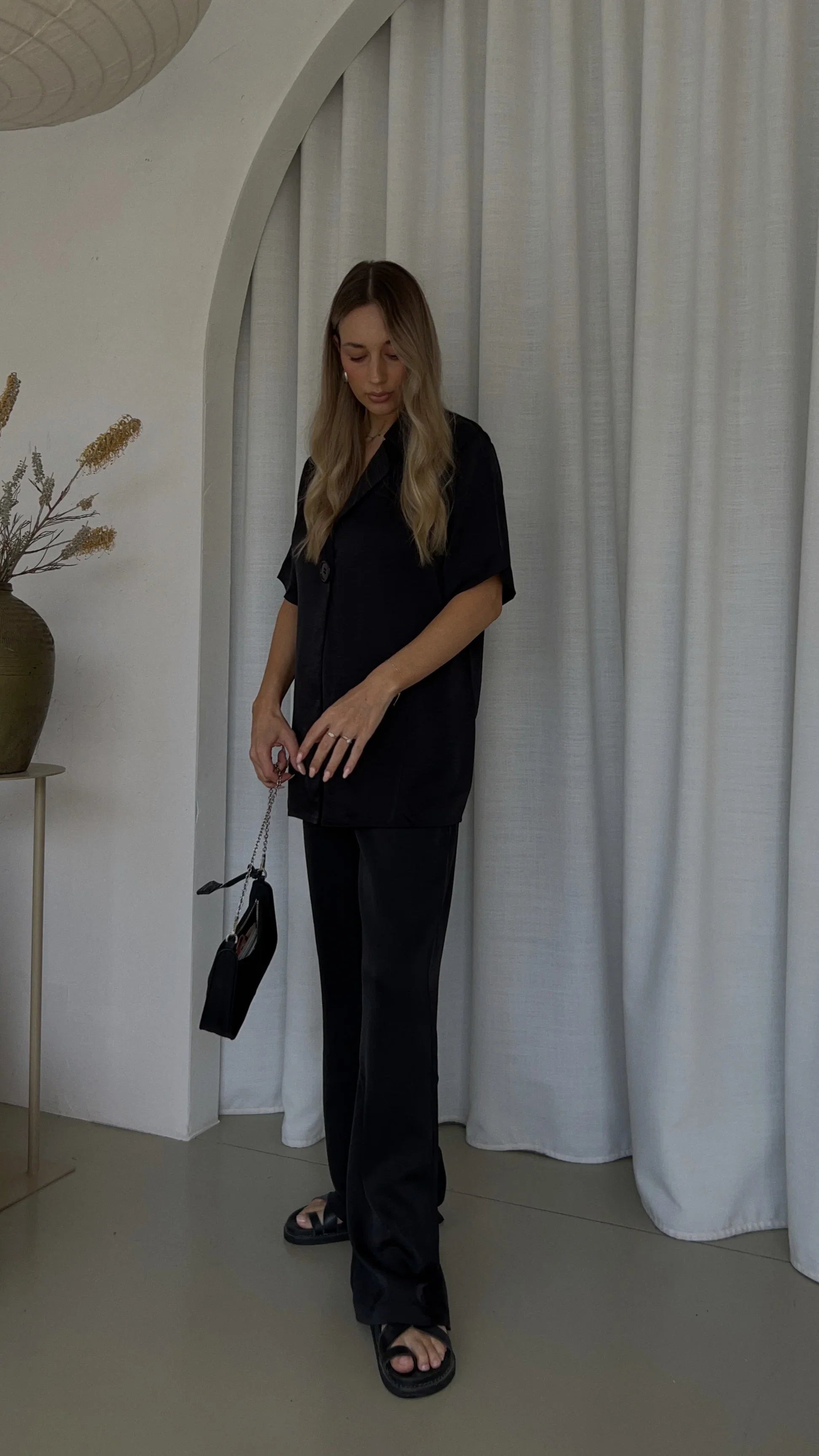 Imogen Button Shirt Black