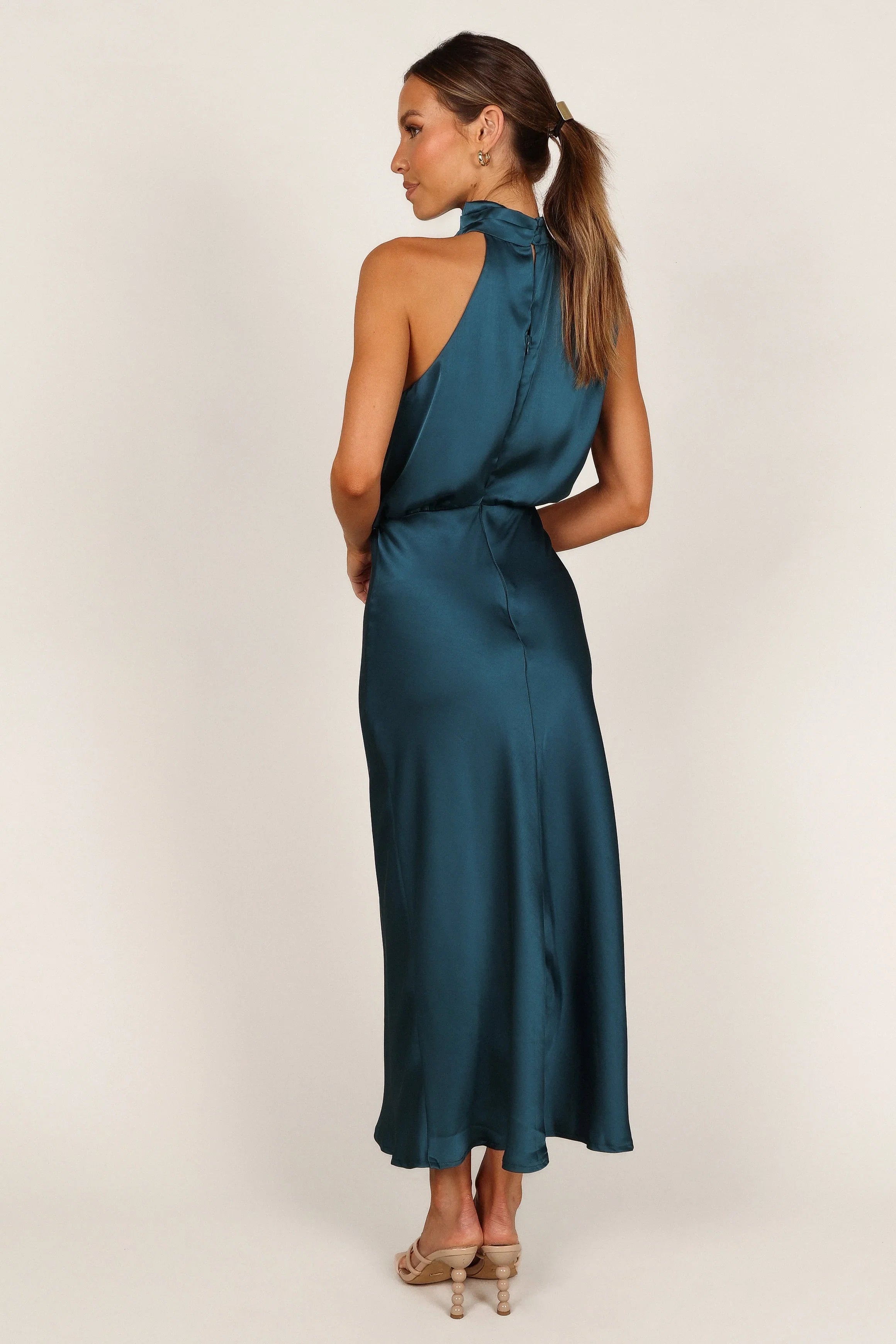 Anabelle Halter Neck Midi Dress Teal