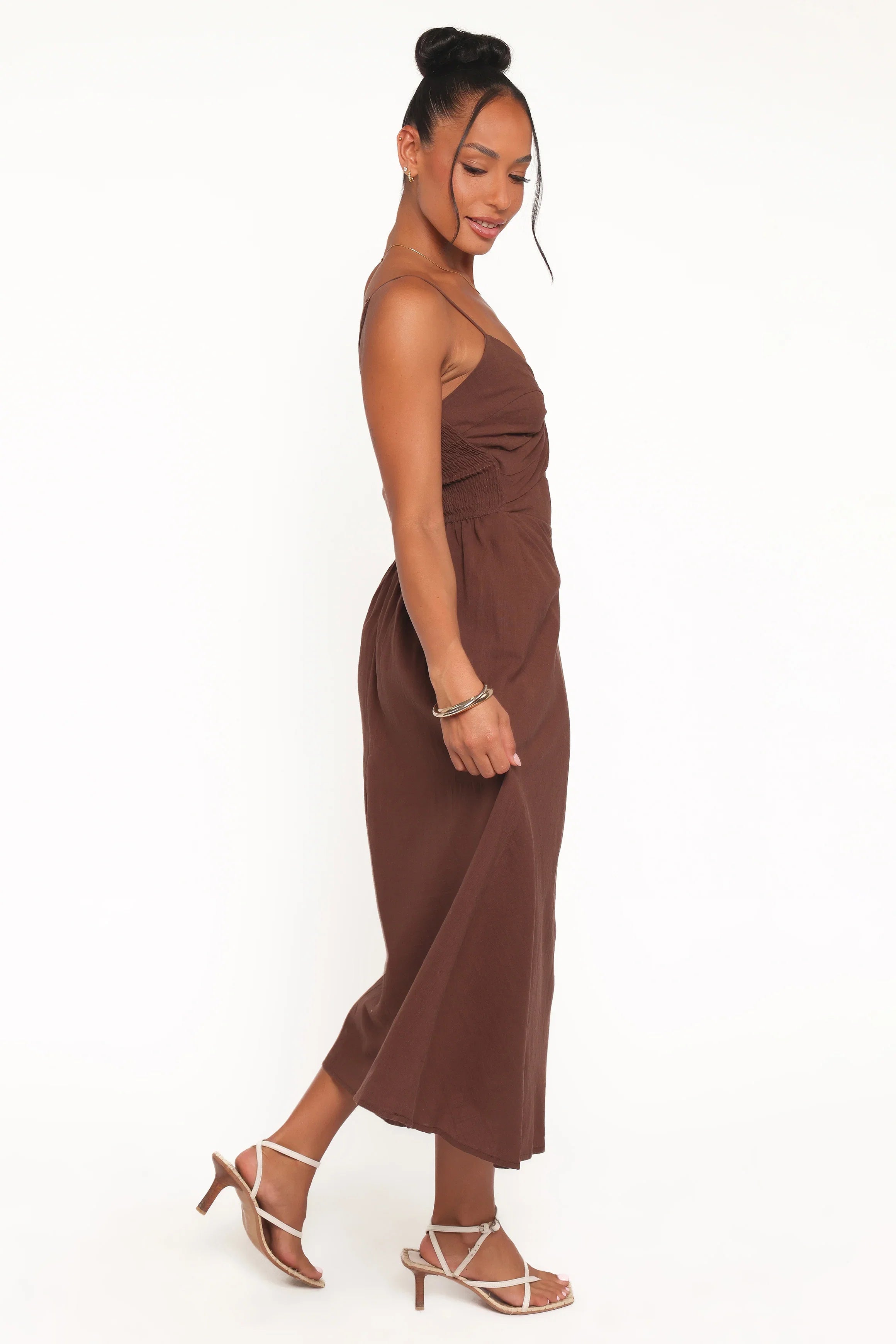 Elvina Midi Dress Brown