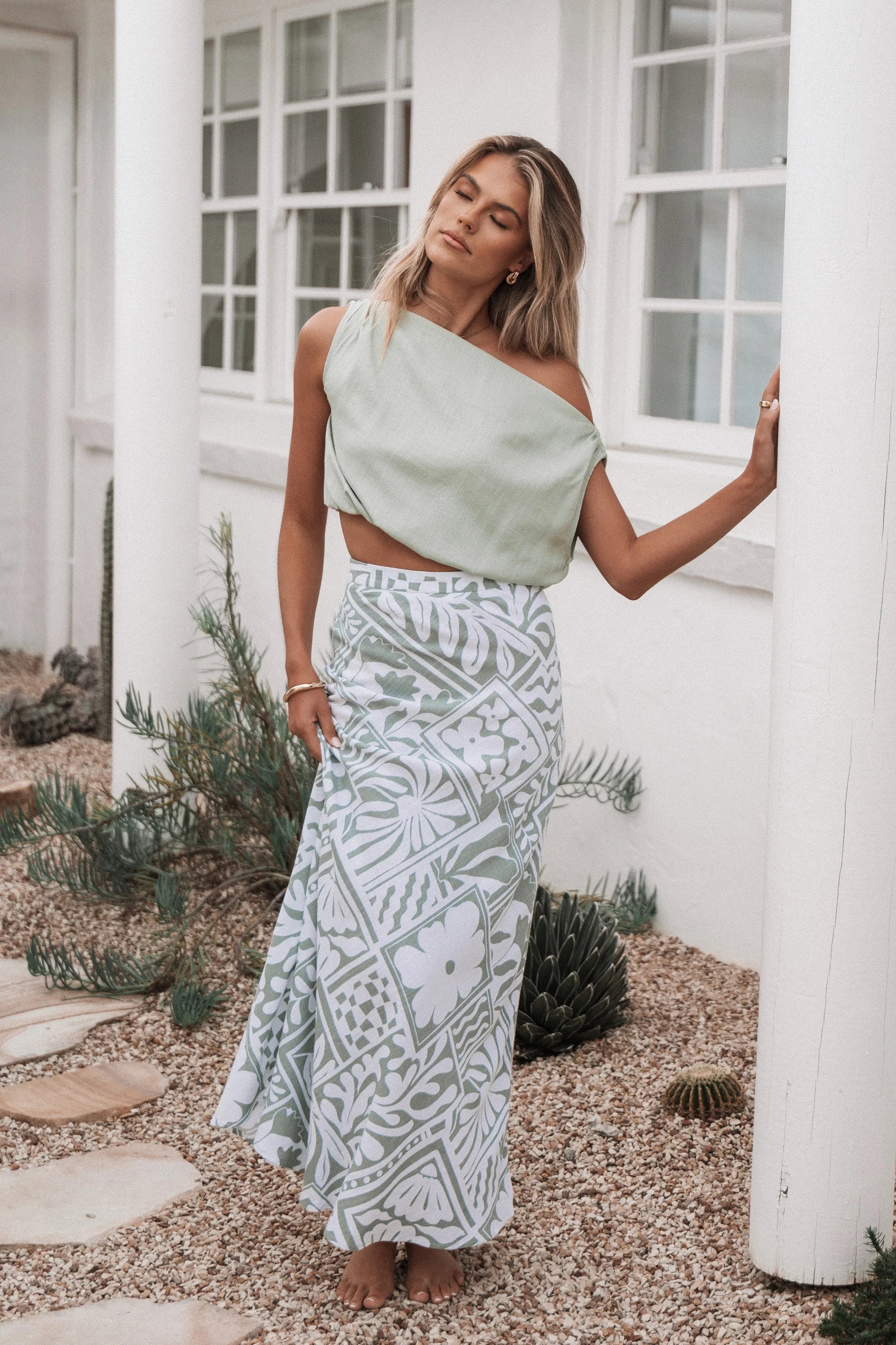 Zara Top Sage Green