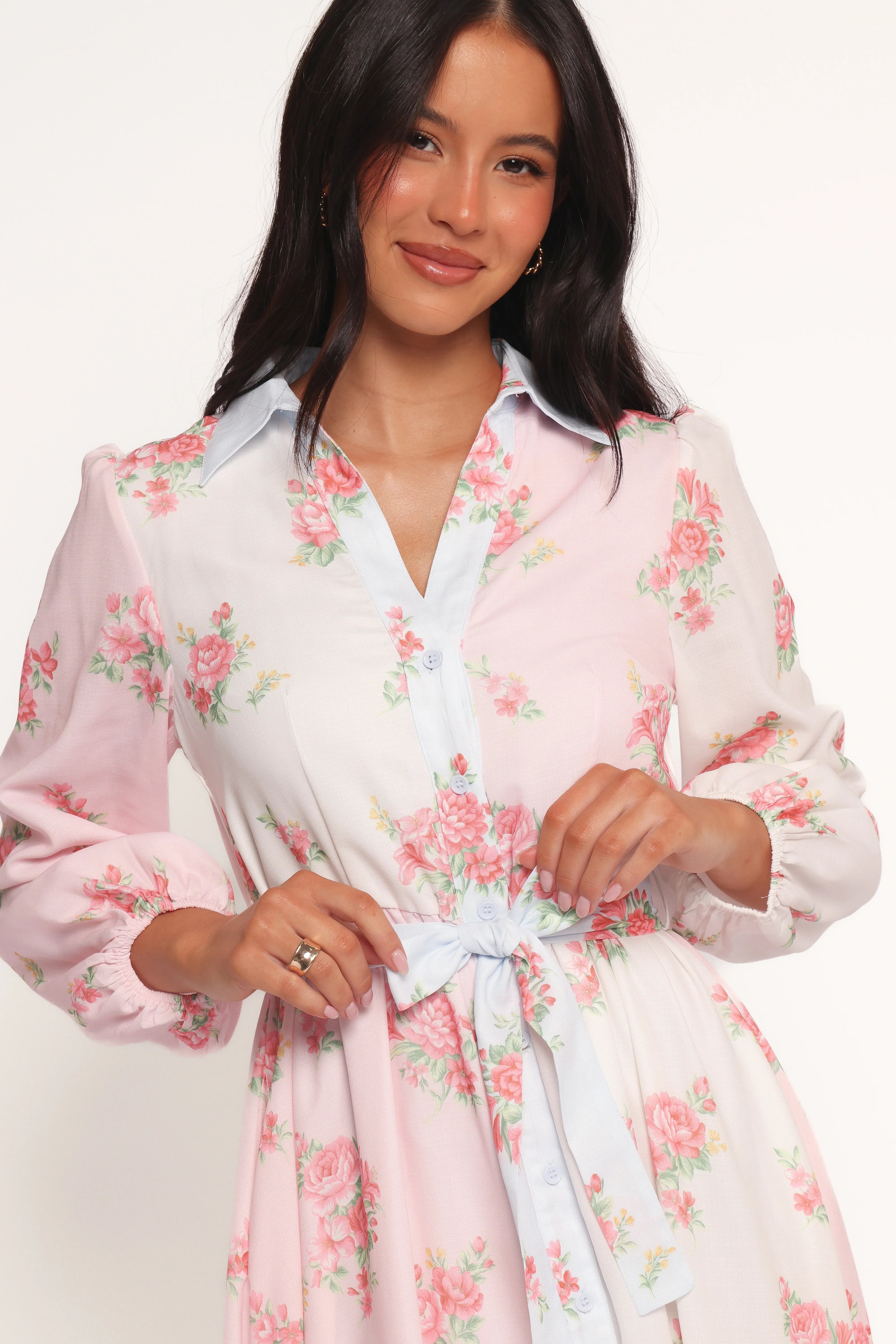 Juni Button Up Maxi Dress Floral