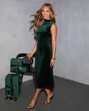 Midwinter Frost Velvet Midi Dress