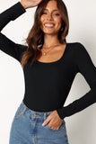 Pia Long Sleeve Bodysuit Black