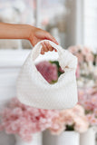 Alma Woven Shoulder Bag White