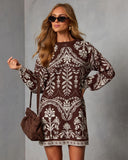Deysi Printed Sweater Mini Dress