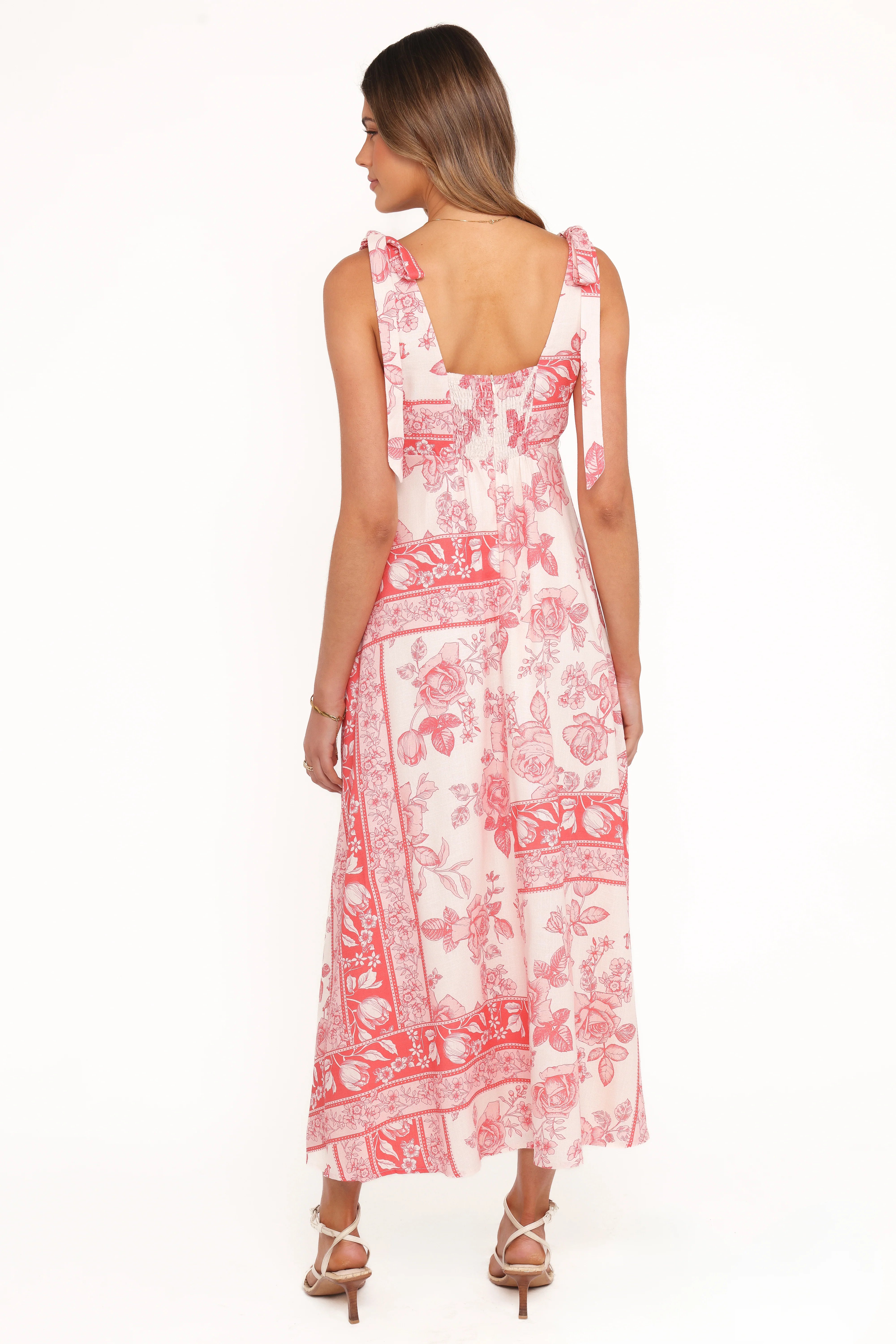 Valara Tie Shoulder Maxi Dress Rose Tile