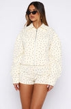Treasure Me Shorts Cream Black Polka Dot