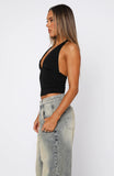 When Im With You Halter Top Black