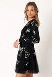Woodsen Long Sleeve Mini Dress Black Floral