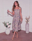 Petal Poise Fit And Flare Midi Dress