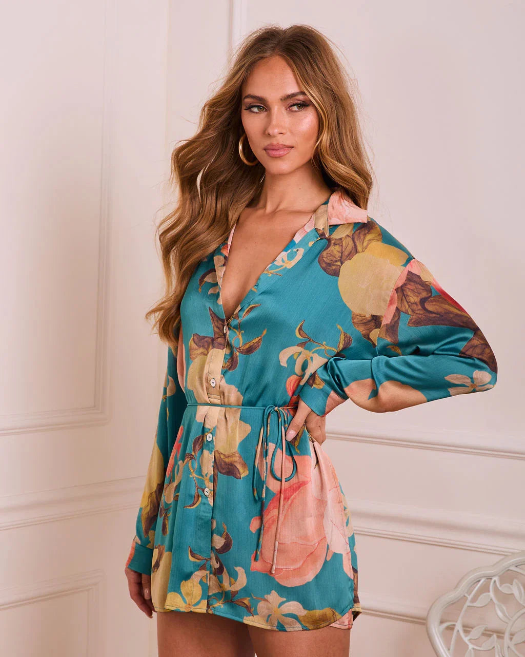 Grinnell Printed Satin Romper
