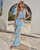Poolside Daydream Open Knit Midi Skirt