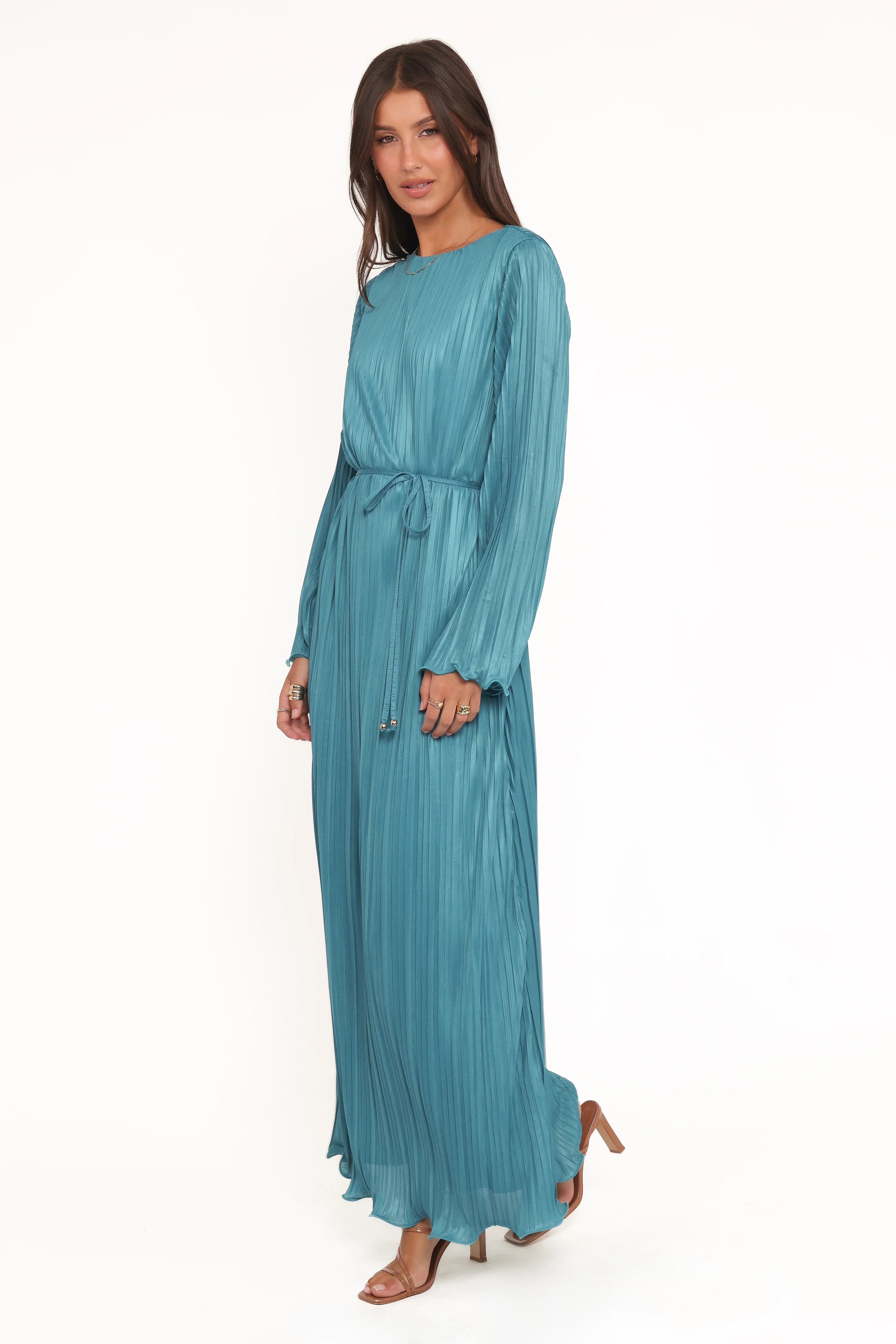 Armena Long Sleeve Maxi Dress Teal