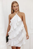 Valery Halterneck Mini Dress White