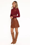 Kingsley Mesh Long Sleeve Bodysuit Merlot