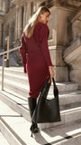 Iluka Knit Midi Skirt Burgundy