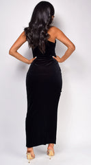 Zya Black Velvet Maxi Dress