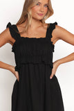 Ross Frill Strap Maxi Dress Black