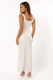Heidi Stripe Slip Skirt White Black Stripe