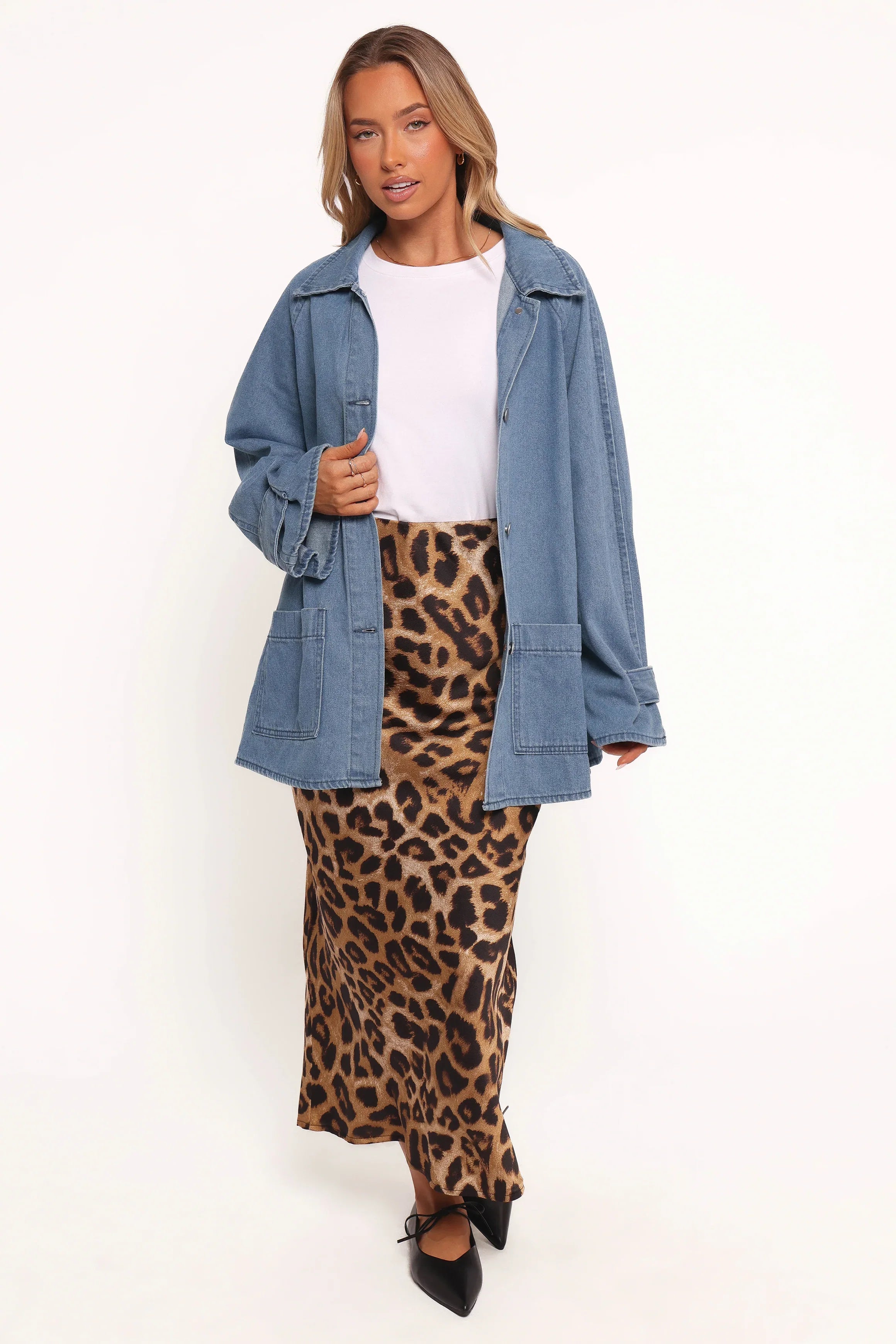 Novan Oversized Shacket Denim