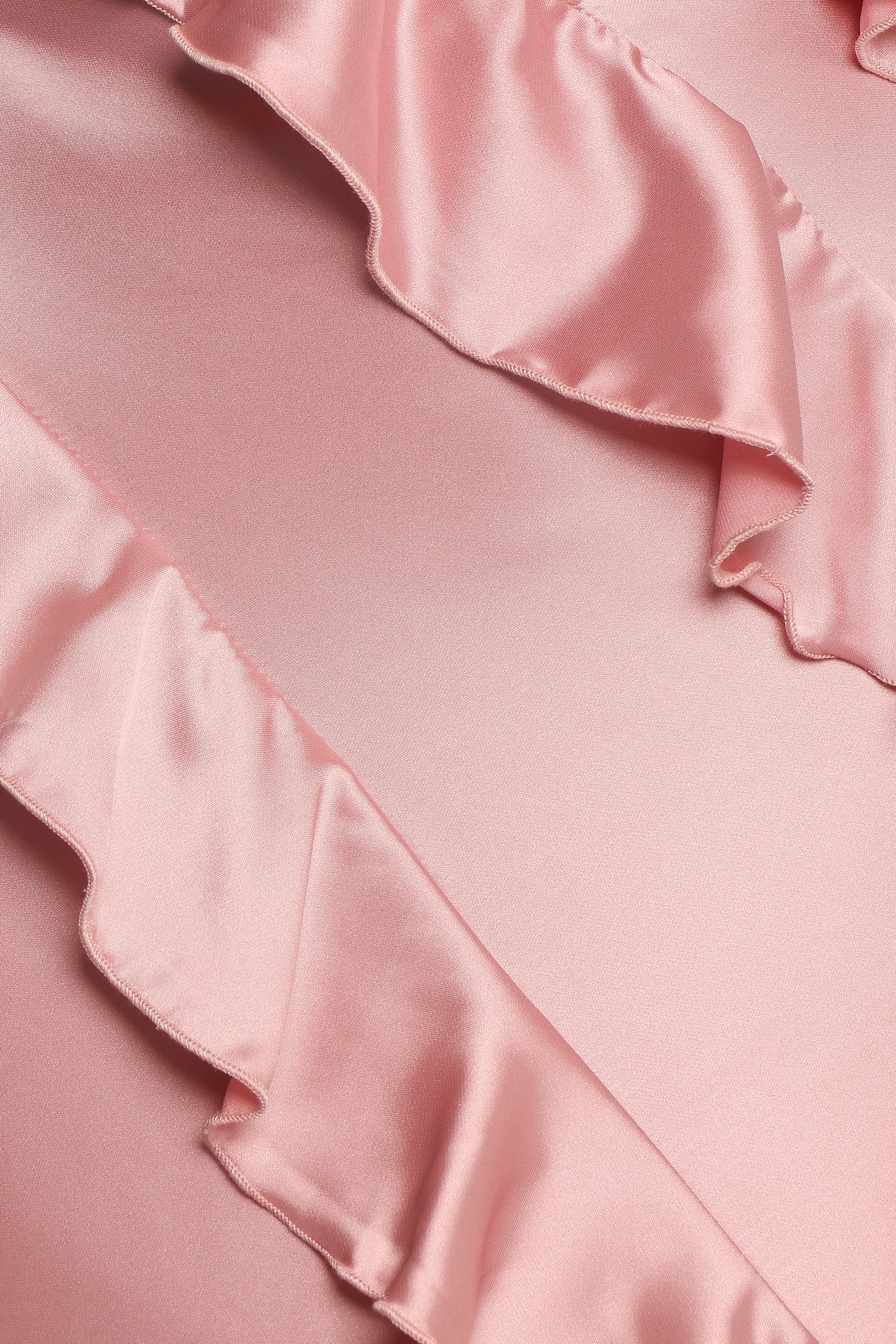 Ciao Ruffles Maxi Satin Dress Pink