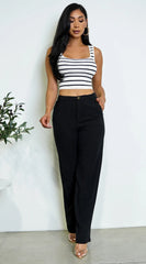 Cora Linen Pants Black