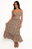 Karie Midi Dress Olive Dark Purple
