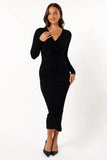 Irene Long Sleeve Midi Dress Black