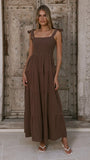 Carlina Tiered Maxi Dress Chocolate