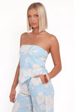 Lourdes Top Blue Hibiscus