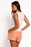 Lyra Shorts Orange Beige Stripe